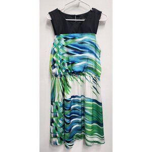 Lux II‎ Womens Fit And Flare Dress Size 12 Multicolor Abstract Print Sleeveless